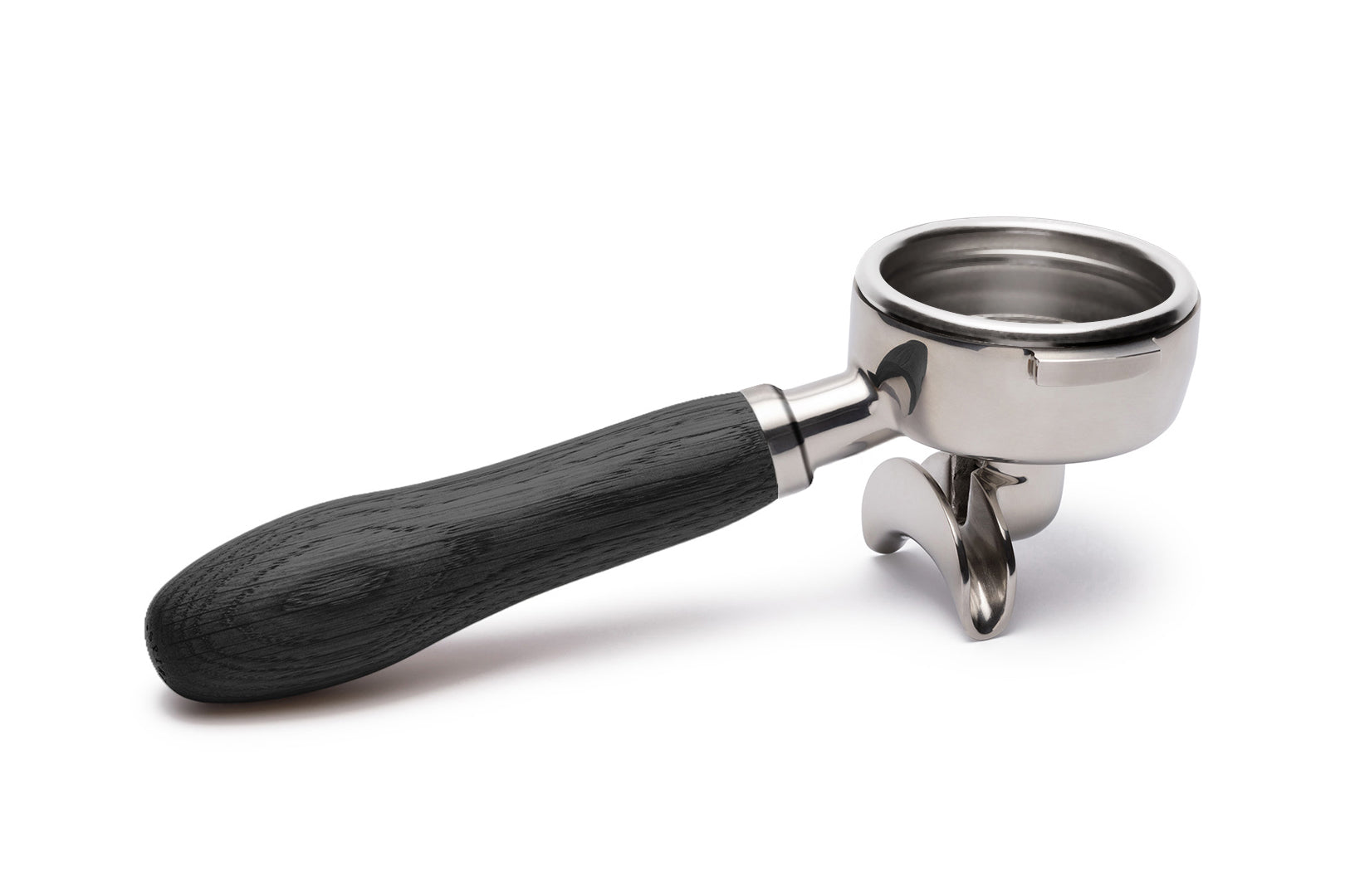 Edelstahl Siebträger mit Holzgriff Doppelauslauf