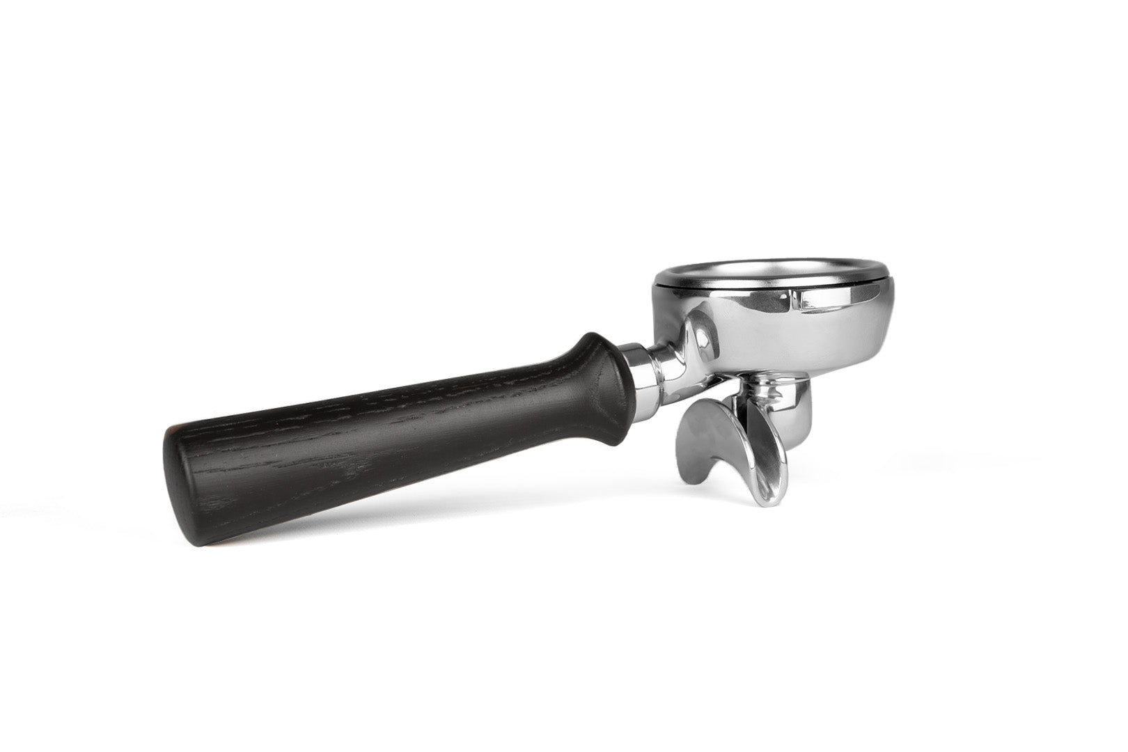 Edelstahl Siebträger mit Holzgriff Doppelauslauf