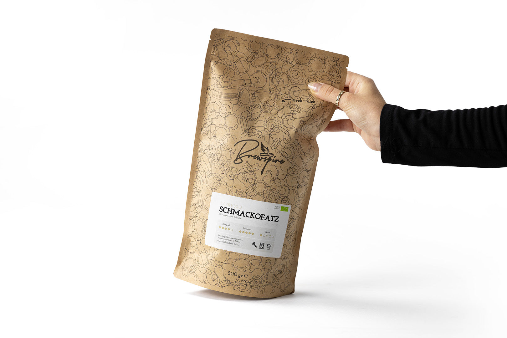 Brewspire Röstkaffee "Schmackofatz" Bio-Espresso - 500g ganze Bohne